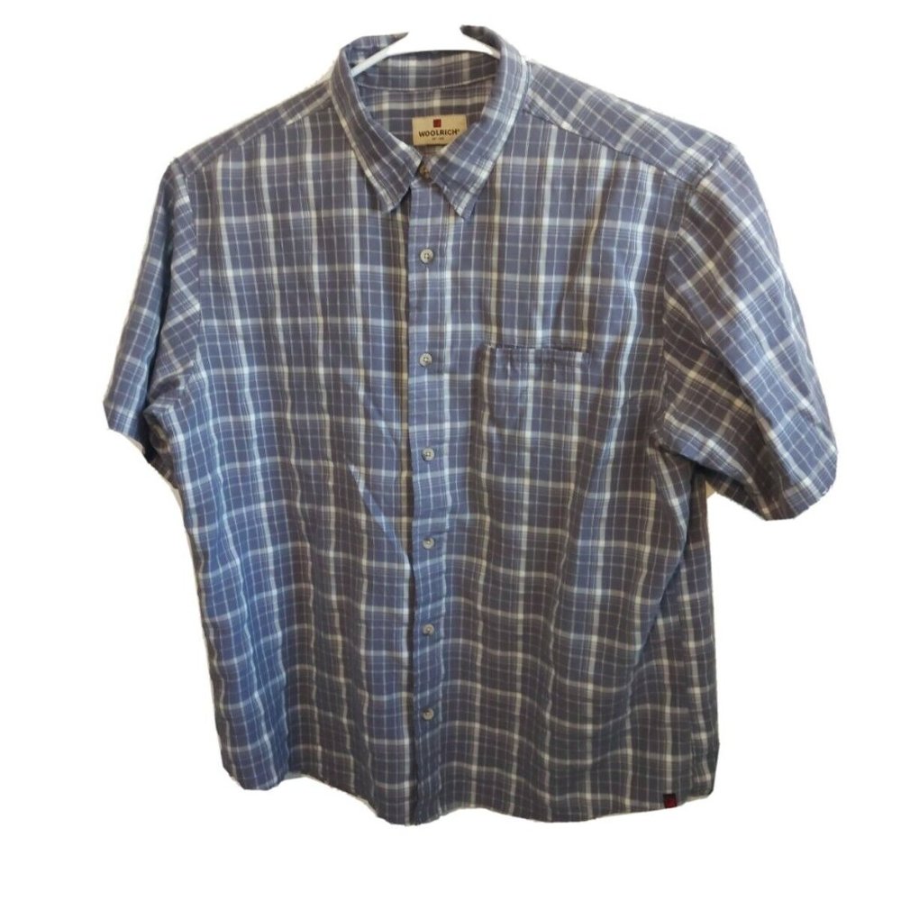 WOOLRICH Men's Short Sleeve Button Down Shirt size L